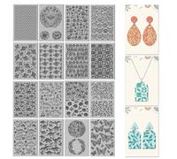 CHGCRAFT 16 Pcs Animals Flowers Pattern Polymer Clay Texture Sheet Bees and Cats Patterns Silicone Clay Texture Mat for Polymer Making Earrings Jewelry DIY Crafts 4 × 2.5 Inch