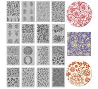 CHGCRAFT 16 Sheets 16 Styles Butterflies Plants Polymer Clay Texture Mat Clay Modeling Pattern Pad Leaves Flowers Spread Texture Sheets for Polymer Making Earrings Jewerly Tools, 4×2.6 inch