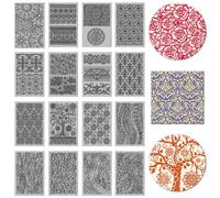 CHGCRAFT 16 Sheets 16 Styles Lace Mandala Ocean Polymer Clay Texture Mats for DIY Earrings Jewellery Making Craft Tools 4x2.6 Inch