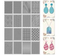 CHGCRAFT 16 Sheets Artistic Lines Clay Texture Mat Wavy and Plaid Pattern Polymer Clay Texture Sheets DIY Tools for Pottery Earring Jewelry Making Stamp Engraving Machines, 4x2.6inch