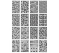 CHGCRAFT 16 Sheets Banana and Apple Clay Texture Mat Mushroom Pattern Polymer Clay Texture Sheets DIY Tools for Pottery Earring Jewelry Making Stamp Engraving Machines, 4x2.6inch
