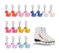 CHGCRAFT 16pcs 8Color Resin Duck Skate Charm Clips for Skate Shoes & Jewelry Making with Stainless Steel Lobster Claw Clasps