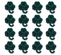 CHGCRAFT 16PCS Crochet Knitted Artificial Clovers Knitted Lucky Clover Artificial Plant Shamrocks Ornaments St Patrick's Day Decorations for Party Favors Supplies Home Decors