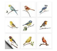 CHGCRAFT 18 Pcs 9 Styles Birds Patten Tile Sticker Canaries Cardinals Peel and Stick Wall Tile Stickers Waterproof Self Adhesive Stick on Decals for Kitchen Bathroom Wall Art Decor 6×6 Inch