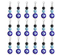 CHGCRAFT 18 Pcs Evil Eye Glass Pendants Lampwork Evil Eye Pendants with Alloy Lobster Claw Clasps for Bracelets Earring Jewelry Making