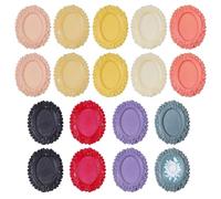 CHGCRAFT 18 Pcs Resin Cabochon Settings Trays Oval Bezel Pendant Base Trays Blanks jewelry making tray Resin Base Setting Charm for Photo Pendant Making Accessories Mix Color