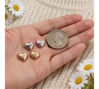CHGCRAFT 180 Pcs 6 Styles Silver Gold Heart Shaped Rivet Studs Decorative Spot Buttons, for Garments Bag Purse DIY Craft Accessories Clothing Decoration