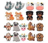 CHGCRAFT 18Pcs 9Styles Animal Silicone Beads Silicone Focal Beads Cow Corgi Silicone Loose Spacer Beads for DIY Necklace Bracelet Earrings Keychain Crafts Jewelry Making