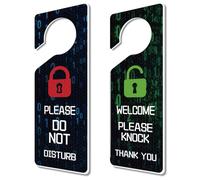CHGCRAFT 2 Pack Do Not Disturb Sign Door Hanger Sign Please Do Not Disturb and Please Knock Door Hangings Acrylic Engraved Signs for Office Home and Meeting Session, Black