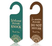 CHGCRAFT 2 Pack retro Flower Do Not Disturb Sign Door Hanger Sign Mandala Pattern Please Knock Door Signs Acrylic Engraved Hanging Signs for Office Home and Meeting Session