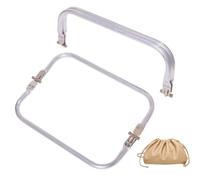 CHGCRAFT 2 Pcs 10 Inch Metal Purse Frame Rectangle Bag Kiss Clasp Lock U-Shaped Bag Handle Arch Frame Internal Tubular Hardware Replacements for DIY Sewing Repairing Purse Clutch Crafts Accessories