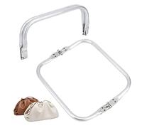 CHGCRAFT 2 Pcs 200mm Square Shaped Aluminum Purse Kiss Clasp Internal Tubular Assembled Clutch Frame, for DIY Craft Dinner Pouch Bag Making Projects 180x200x10mm