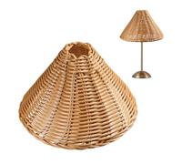 CHGCRAFT 2 Pcs Empire Style Cone Rattan Clip On Chandelier Replacement Lamp Shades, for Floor Lamp Pendant Light Wall Sconces Home Lighting Decor Accessories