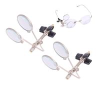 CHGCRAFT 2 pcs Jeweller's Eye Loupe Steampunk Lens Clip on Retro Handheld Magnifying Glass for Reading Senior Low Vision Map Inspection Handcraft Hobby, Clear, 0.39x 2.36x 2.56inch