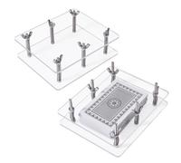 CHGCRAFT 2 Sets Card Restoration Tool Adjustable Card Correcting Tool Acrylic Card Repair Kits with Iron Finding for Trade Soccer Card, Clear