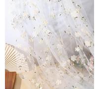 CHGCRAFT 2 Yards Flower Embroidery Mesh Lace Fabric 3D Tulle Fabric by Yard Polyester for DIY Crafts Supplies Making Docer Costume Dressmaking, Cornsilk, 63x0.01inch