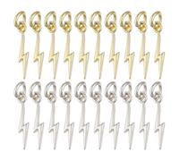 CHGCRAFT 20 Pcs 2 Color Flash Shape Charms Lightning Bolt Pendants 18K Real Gold Plated Brass Pendants for Necklace Earring Bracelet Haircraft Jewelry Making, Mixed Color
