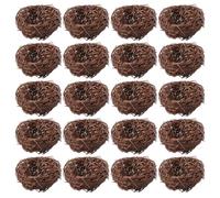 CHGCRAFT 20 Pcs Rattan Imitation Bird Nest Mini Artificial Bird Nest for Crafts, Party Display Decorations Micro Landscape Decoration Accessories Coconut Brown 6.8x4cm