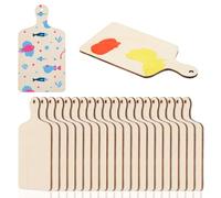 CHGCRAFT 20 PCS Wooden Mini Cutting Board with Handle Mini Unfinished Rectangle Wood Cutting Board DIY Home Decor for Thanksgiving Christmas Home Kitchen Decor, 4.6x2.4 Inch