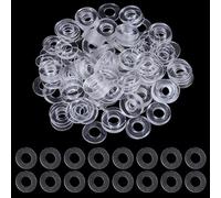CHGCRAFT 200 Pcs Plastic Washers Flat Vinyl Replacement Clear Washer Gasket Thick Plastic Spacers for Glass Shower Door Handle, 20×1 mm