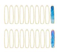 CHGCRAFT 20Pcs Alloy Open Back Bezel Pendants Golden Hollow Mold Pendants Epoxy Resin Pressed Flower Frame Charms for DIY UV Resin, Rectangle, 60.5x14x1.5mm