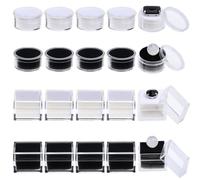 CHGCRAFT 20PCS Gemstone Display Box Round and Square Diamond Gemstone Display Cases Transparent Acrylic Jewelry Show Box with Clear Top Lids and Sponge for Bare Stone Naked Diamond White and Black