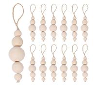 CHGCRAFT 20Sets Wooden Beads Ornaments Floral White Round Beads Pendant Wood Natural Modern Minimalist Decoration for Home Decor Hanging Ornaments