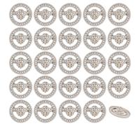 CHGCRAFT 24 Pcs Bee Alloy Rhinestone Button Decorative Rhinestone Buttons Round Sewing Button with Bee Shape for Suits Blouses Skirts Coat Uniform Jacket Sewing Craft, 7.4x7.2x1.7cm