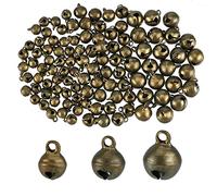 CHGCRAFT 240Pcs 3 Sizes Small Jingle Bells Vintage que Bronze Brass Bells Beads Pendants Musical Jingle Sleigh Bells for Craft Festival Christmas Party Decorations Cat Collars 0.3Inch 0.5Inch
