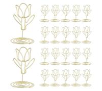 CHGCRAFT 24Pcs Tulip Table Number Holders Iron Name Card Holder Photo Memo Holders Golden Place Card Picture Photo Holder for Wedding Birthday Party Table Number Sign Anniversary Party