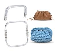 CHGCRAFT 2Pcs 162mm Aluminum Purse Frame Kiss Clasp Internal Tubular Frame Square-Shaped Assembled Bag Clutch Frame for DIY Craft Dinner Pouch Bag, Open 164x162x10mm