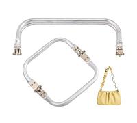 CHGCRAFT 2pcs 2 Style Metal Purse Frame Handle Kiss Clasp U-Shaped Aluminium Purse Closure for DIY Craft Bag Handbag Purse Making 2.95x6.2inch 4x1inch, Assembled