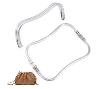 CHGCRAFT 2Pcs M Shaped Aluminum Purse Frame Handle Kiss Clasp Lock Frame for Purse Making Cloud Bag Handbag Making Clutch Crafts DIY Projects 24x9x2cm