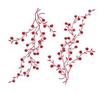 CHGCRAFT 2pcs Repair Applique Plum Blossom Polyester Applique for Decorating Costume Backpack Sewing Accessories for Sewing Embroidered Iron on Cloth Embellishments Embroidery Applique