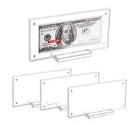 CHGCRAFT 3 Sets Clear Dollar Bill Frame Acrylic Currency Frame Display Transparent Dollar Bill Collection Frame for Regular Bill Currency Dollar Bill Frame, 185x41x96mm