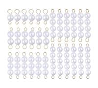 CHGCRAFT 30 Pcs 5 Styles 0.6 Inch Round Shell Pearl Connector Charms with Stainless Steel Loops for DIY Necklace Bracelet Jewellery Making Craft Supplies