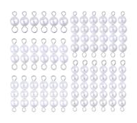 CHGCRAFT 30pcs 5 Styles Pearl Connector Charms Round Shell Pearl Connector Charms with 304 Stainless Steel Loops for Jewelry Making DIY Craft Supplies Earring Necklace Bracelet, Golden, 0.6inch