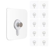CHGCRAFT 36 Pcs Picture Hangers Without Nails Clear Adhesive Picture Hangers Acrylic No Damage Wall Hooks for Kitchen Bathroom Bedroom Office, 57×57×10mm