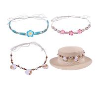 CHGCRAFT 3Pcs 3 Styles Western Cowboy Hat Bands Shell Beads Hats Belt Replacement for Men Women Cowboy Caps, Bend Brim Fedora Caps