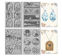 CHGCRAFT 4 Sheets Bohemian Style Polymer Clay Texture Mat Clay Modeling Pattern Pad Landscape Texture Sheets for Polymer Making Earrings Jewerly Tools, 4×2.6 inch