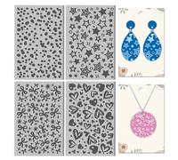CHGCRAFT 4 Sheets Bowknot Clay Texture Mat Star Pattern Polymer Clay Texture Sheets DIY Tools for Pottery Earring Jewelry Making Stamp Engraving Machines, 3.9x2.6inch