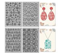 CHGCRAFT 4 Sheets Cat Paws Clay Texture Mat Animal Element Polymer Clay Texture Sheets DIY Tools for Pottery Earring Jewelry Making Stamp Engraving Machines, 3.9x2.6inch