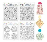 CHGCRAFT 4 Sheets Clay Texture Wildflowers Hummingbirds 5.5×5.5 Inch