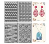 CHGCRAFT 4 Sheets Geometric Wave Pattern Clay Texture Mat Artistic Lattice Pattern Polymer Clay Texture Sheets DIY Tools for Pottery Earring Jewelry Making Stamp Engraving Machines, 3.9x2.6inch