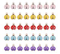 CHGCRAFT 40pcs 5 Colors Enamel Lucky Ladybug Charms Beetles Animals Charm Bulk for Jewelry Making Charms Earrings Necklace DIY Crafts, Ladybug Charm, 0.7 x0.6 x0.1inch