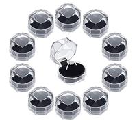 CHGCRAFT 40Pcs Black Clear Plastic Ring Boxes Crystal Earrings Jewelry Storage Boxes Display Organizer Case with Foam Insert for All Kinds of Ring Jewelry Earrings