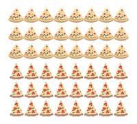 CHGCRAFT 48pcs 2 Styles Simulated Delicious Pizza Flatback Resin Charms Triangle Pizza Imitation Food Charms for Earrings Bracelet Necklace Jewelry Making, Pizza, 0.9x0.8x0.2inch