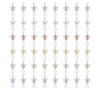 CHGCRAFT 48Pcs 6 Colors Angel Fairy Pendant Keychain Star Transparent Glass Charms with Alloy Lobster Claw Clasps Beads for DIY Necklace Earring Bracelet Jewelry Making