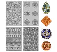 CHGCRAFT 4Pcs 4 Styles Mandala Lace Polymer Clay Texture Sheets Flowers Clay Modeling Pattern Pad Clay Texture Mat for Making Earrings Jewelry Earrings Necklaces Handicrafts, 3.9x2.6Inch