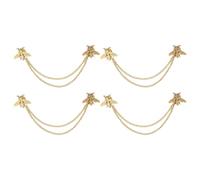 CHGCRAFT 4Pcs Bee Chain Brooches and Pins Chain Collar Pins for Women Safety Brooch Pin for Clothes Jewelry Decoration Golden